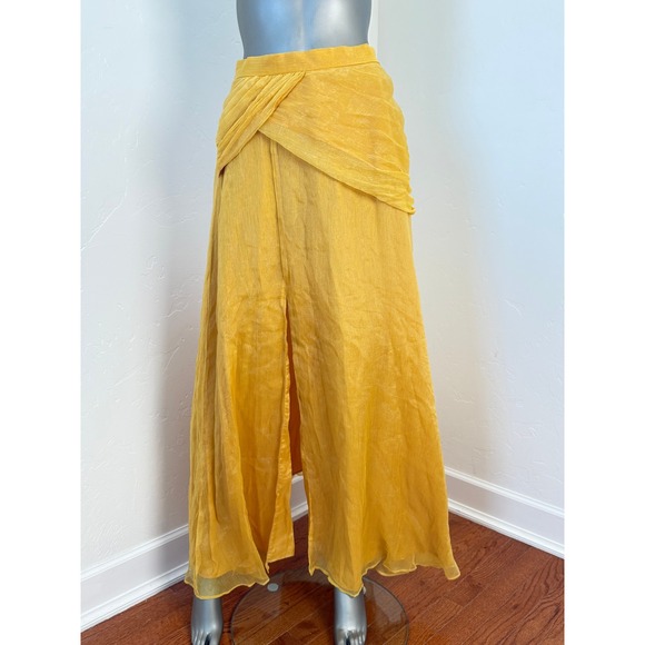 Anthropologie Dresses & Skirts - Anthropologie Hutch Shine Gold Sheer Maxi Boho Skirt Lined Size S NWT